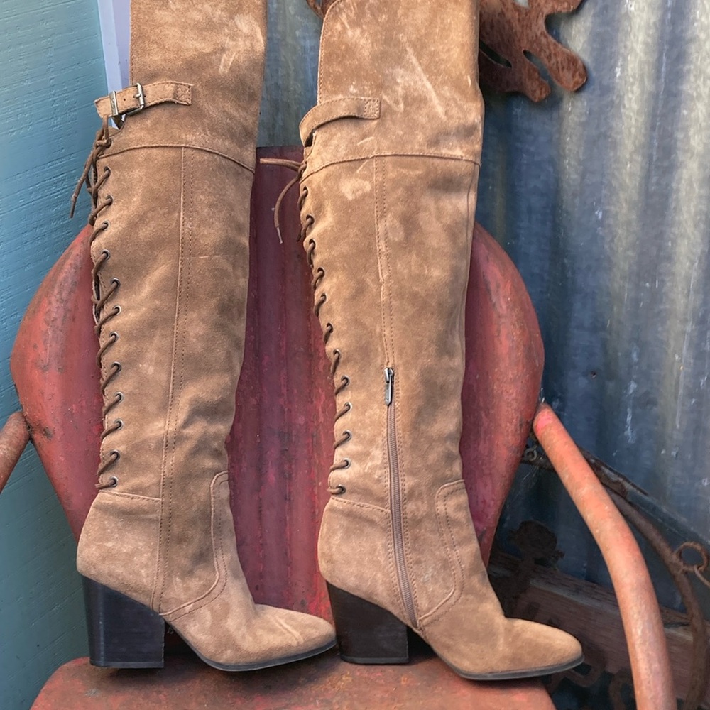 Circus tan rustic suede over the knee boots size 8m EU 39 $50